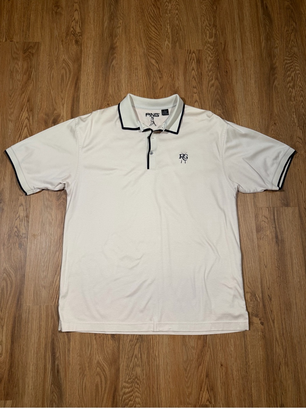 Vintage PING Golf Polo Shirt Mens L Mercerized Cotton Mr Ping Mascot Custom Logo